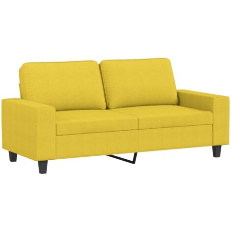 vidaXL Divano a 2 Posti Giallo Chiaro 140 cm in Tessuto