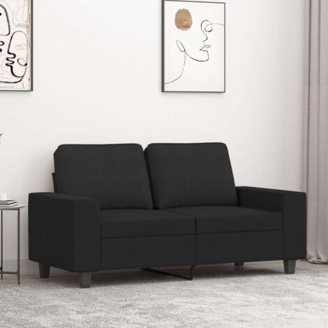 Divano a 2 Posti Nero 120 cm in Tessuto vidaXL 527527