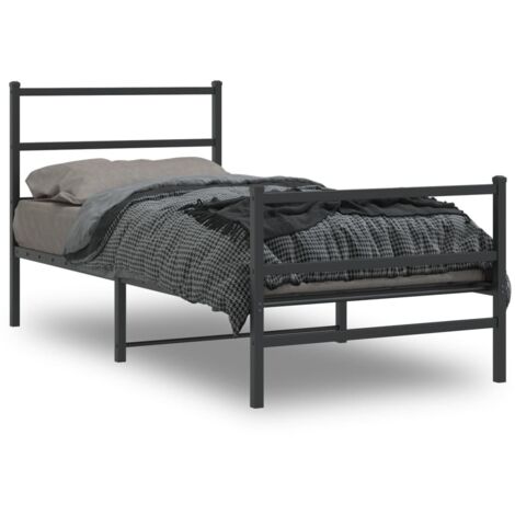 Giroletto con Testiera e Pediera Metallo Nero 90x200 cm vidaXL (1/5)