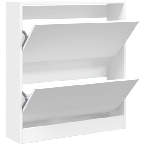 Scarpiera Bianca 80x21x87,5 cm in Legno Multistrato vidaXL