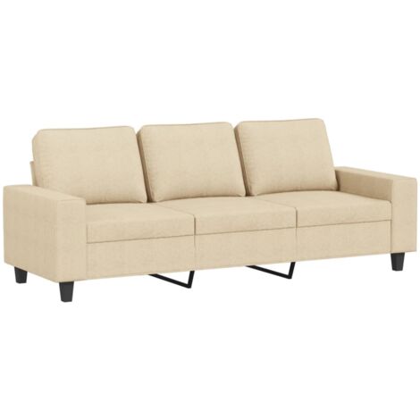 Divano a 3 Posti Crema 180 cm in Tessuto vidaXL 937498
