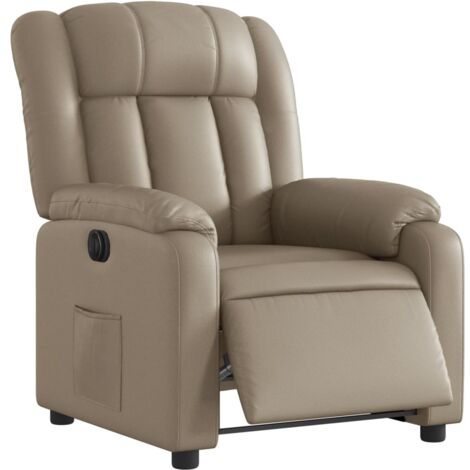 vidaXL Poltrona Reclinabile Elettrica Cappuccino in Similpelle