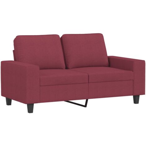 vidaXL Divano a 2 Posti Rosso Vino 120 cm in Tessuto