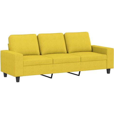 vidaXL Divano a 3 Posti Giallo Chiaro 180 cm in Tessuto