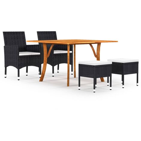Set Mobili da Pranzo per Giardino 5 pz Nero vidaXL (1/5)