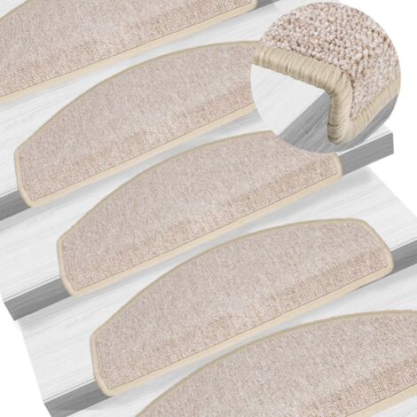 Tappetini per scale 15 pz 65x24x4 cm tortora semicircolari grandi vidaXL