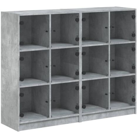 vidaXL Libreria Ante Grigio Cemento 136x37x109 cm in Legno Multistrato (1/5)