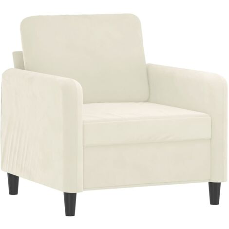 vidaXL Poltrona Crema 60 cm Velluto (1/5)