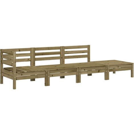 vidaXL Divano da Giardino a 4 Sedute in Legno Impregnato di Pino (1/5)