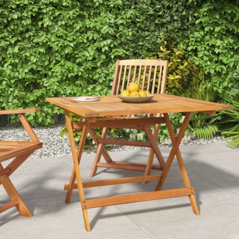 Tavolo da Giardino Pieghevole 90x90x75 cm Legno Massello Acacia vidaXL