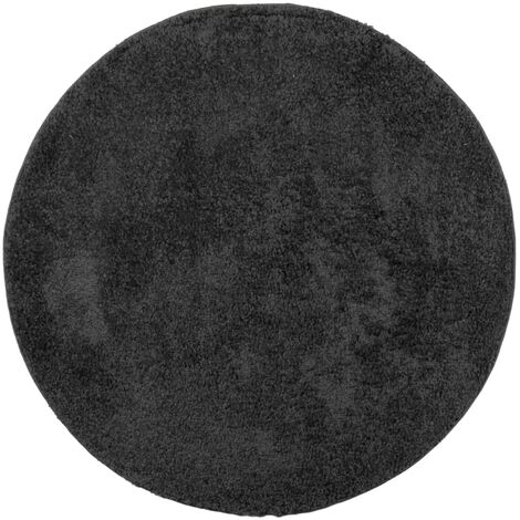 vidaXL Tappeto Shaggy PAMPLONA a Pelo Lungo Moderno Nero Ø 80 cm (1/5)
