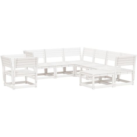 vidaXL Set Salotto da Giardino 8 pz in Legno Massello di Pino Bianco (1/5)