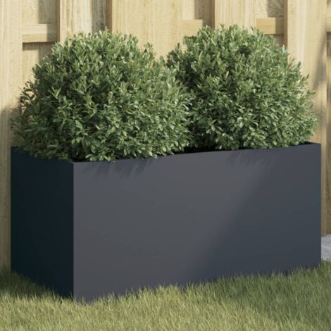 vidaXL Fioriera Antracite 62x30x29 cm in Acciaio