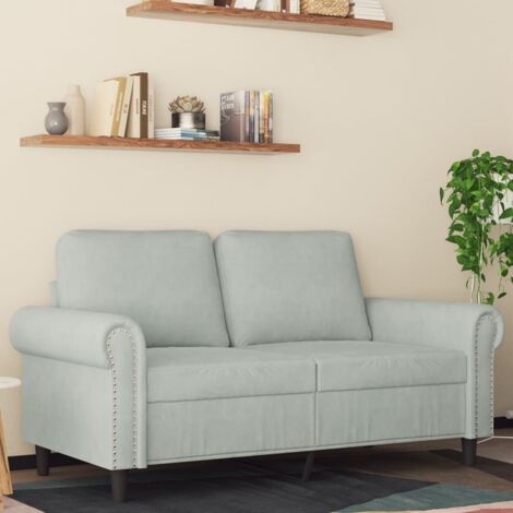 vidaXL Divano a 2 Posti Grigio Chiaro 120 cm in Velluto