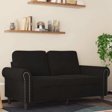 Divano a 2 Posti Nero 120 cm in Velluto vidaXL 553530