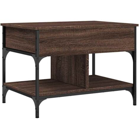 vidaXL Tavolino Salotto Rovere Marrone 70x50x50cm Multistrato Metallo