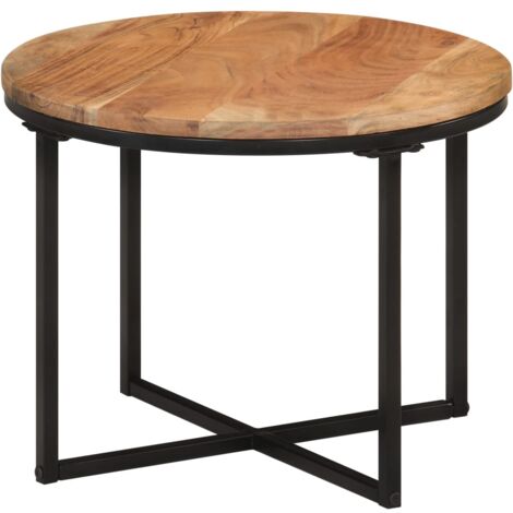 vidaXL Tavolino Salotto 45x45x35cm in Legno Massello di Acacia e Ferro (1/5)