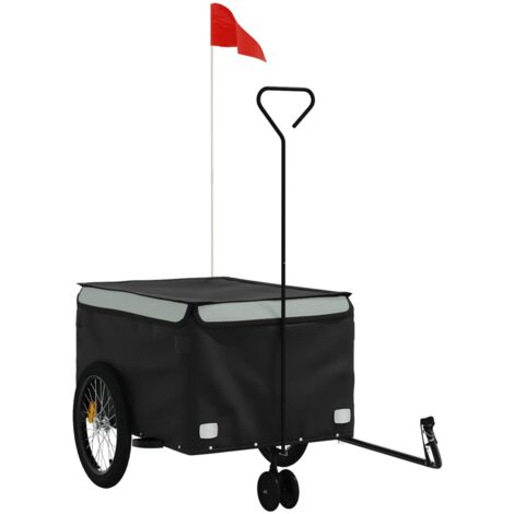 vidaXL Rimorchio da Bici Nero e Grigio 45 kg in Ferro