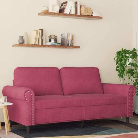 vidaXL Divano a 2 Posti Rosso Vino 140 cm in Velluto