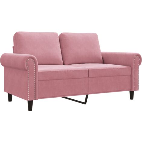 vidaXL Divano a 2 Posti Rosa 120 cm in Velluto