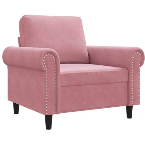 vidaXL Poltrona Rosa 60 cm Velluto