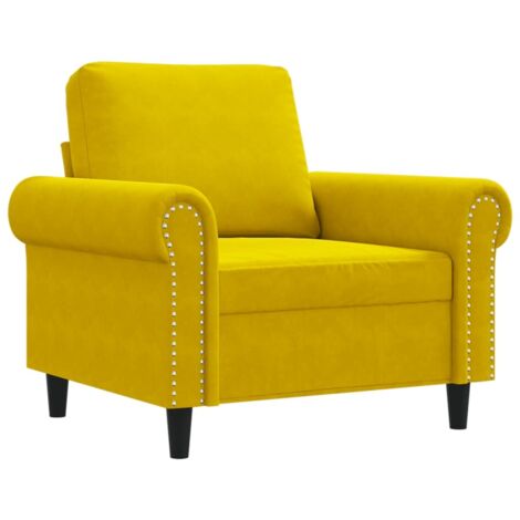 vidaXL Poltrona Giallo 60 cm Velluto