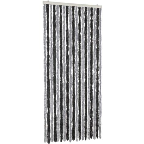 Tenda Antimosche Grigia e Nera 56x185 cm in Ciniglia vidaXL (1/5)