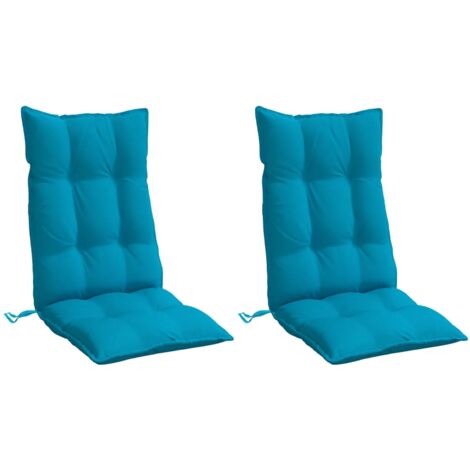 vidaXL Cuscini Sedia con Schienale Alto 2 pz Blu Chiaro Tessuto Oxford
