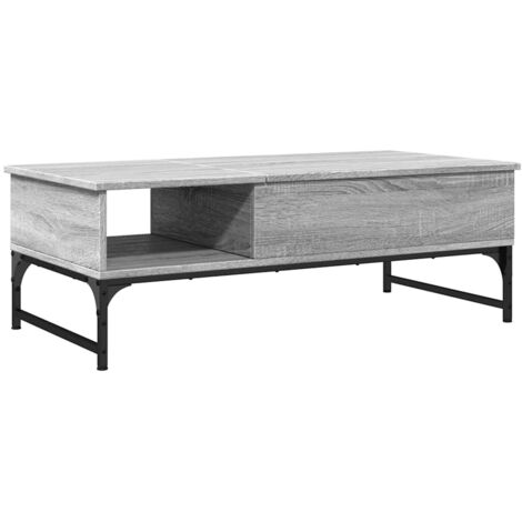 Tavolino Salotto Grigio Sonoma 100x50x35cm Multistrato Metallo vidaXL