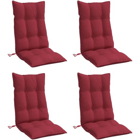 vidaXL Cuscini Sedia con Schienale Alto 4 pz Rosso Vino Tessuto Oxford (1/5)
