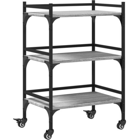 vidaXL Carrello da Cucina Grigio Sonoma 50x35x75,5cm Legno Multistrato (1/5)