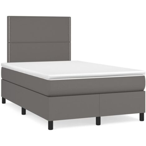 vidaXL Giroletto Molle con Materasso e LED Grigio 120x190cm Similpelle