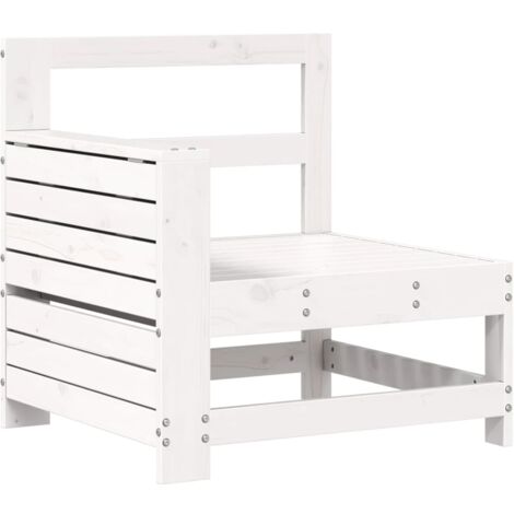 vidaXL Divano Senza Braccioli da Giardino con Tavolino Bianco Pino (1/5)