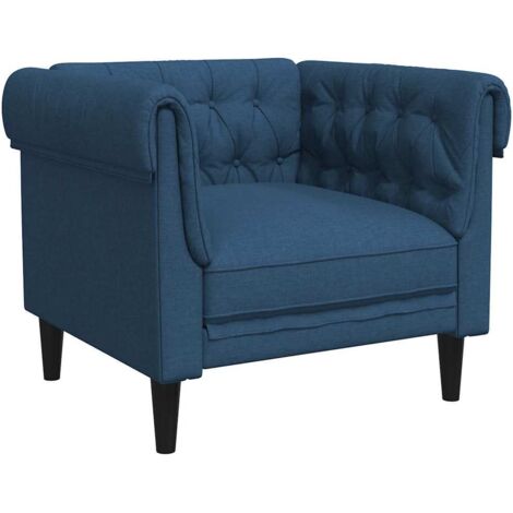 vidaXL Poltrona Chesterfield Blu in Tessuto