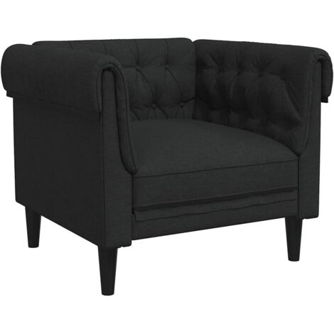 vidaXL Poltrona Chesterfield Nera in Tessuto