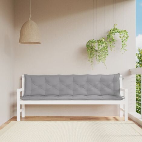vidaXL Cuscini per Panca 2 pz Grigi 200x50x7 cm in Tessuto Oxford