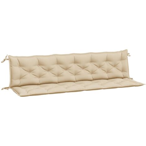 vidaXL Cuscini Panca da Giardino 2pz Beige 200x50x7cm Tessuto Oxford
