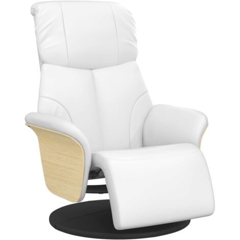 Vidaxl – Poltrona reclinabile bianca in similpelle – Funzione reclinabile manuale – Girevole 360° – Imbottitura spessa e resistente alle macchie (1/5)