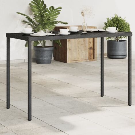 Vidaxl – Tavolo da giardino in polyrattan con piano in vetro temperato – Dimensioni 115x54x74 cm – Resistente ai raggi UV – Facile da pulire (1/6)