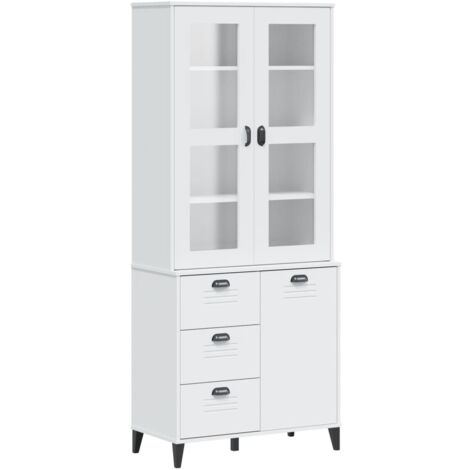 vidaXL Credenza VIKEN Bianca 80x40x190 cm in Legno Massello di Pino (1/5)