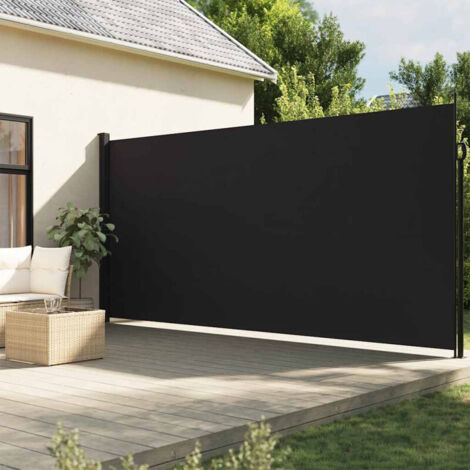 Tenda da Sole Laterale Retrattile Nera 220x300 cm vidaXL