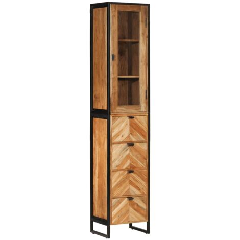 Mobile da Bagno 40x27x190 cm in Ferro e Legno Massello Acacia vidaXL (1/5)