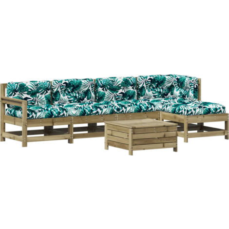 vidaXL Set Divani da Giardino 6pz con Cuscini Legno Impregnato di Pino (1/5)