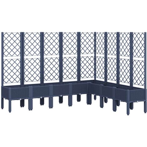 vidaXL Fioriera Giardino con Traliccio Grigio Blu 200x160x142 cm PP (1/5)