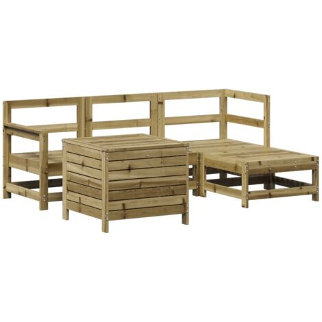 vidaXL Set Divani da Giardino 5 pz in Legno Impregnato di Pino (1/5)