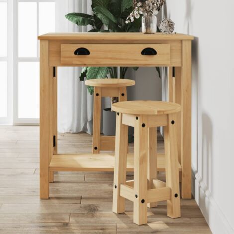 Set da Bar 3 pz in Legno Massello di Pino vidaXL
