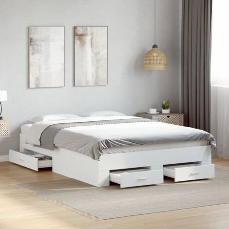 Giroletto con Cassetti Bianco 120x190 cm in Legno Multistrato vidaXL