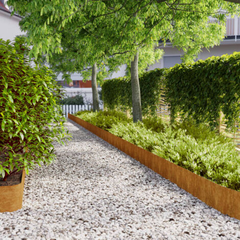 vidaXL Bordure per Prato 10 pz 20x103 cm Flessibili in Acciaio Corten