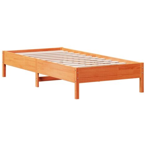 vidaXL Letto senza Materasso Marrone Cera 100x200 cm in Legno di Pino (1/5)