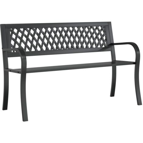 Panca da Giardino Nera 120 cm Acciaio vidaXL (1/5)